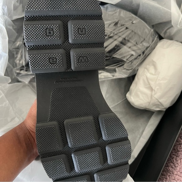 New Alexander Wang Black Carter Ankle Platform Loafer Patent Leather Boots Sz 41 - Picture 8 of 11